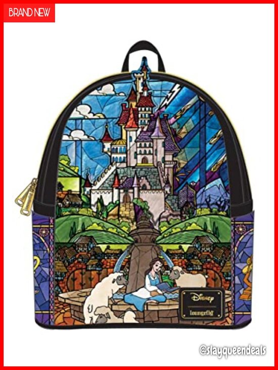 Belle Castle Mini Backpack Faux Leather Adjustable Straps Licensed Disney main image 4